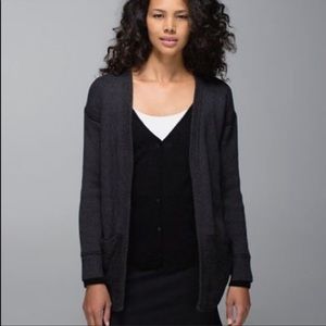 Lululemon cardigan sweater in black and gray